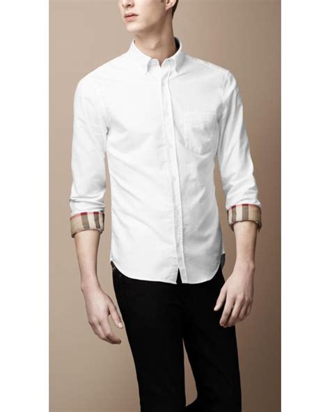 burberry button down cotton shirt|Burberry button up shirt men.